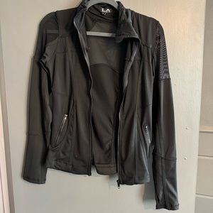 Black Athleisure Zip Up Jacket